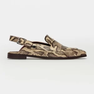 Mule Alba Snake Print Beige