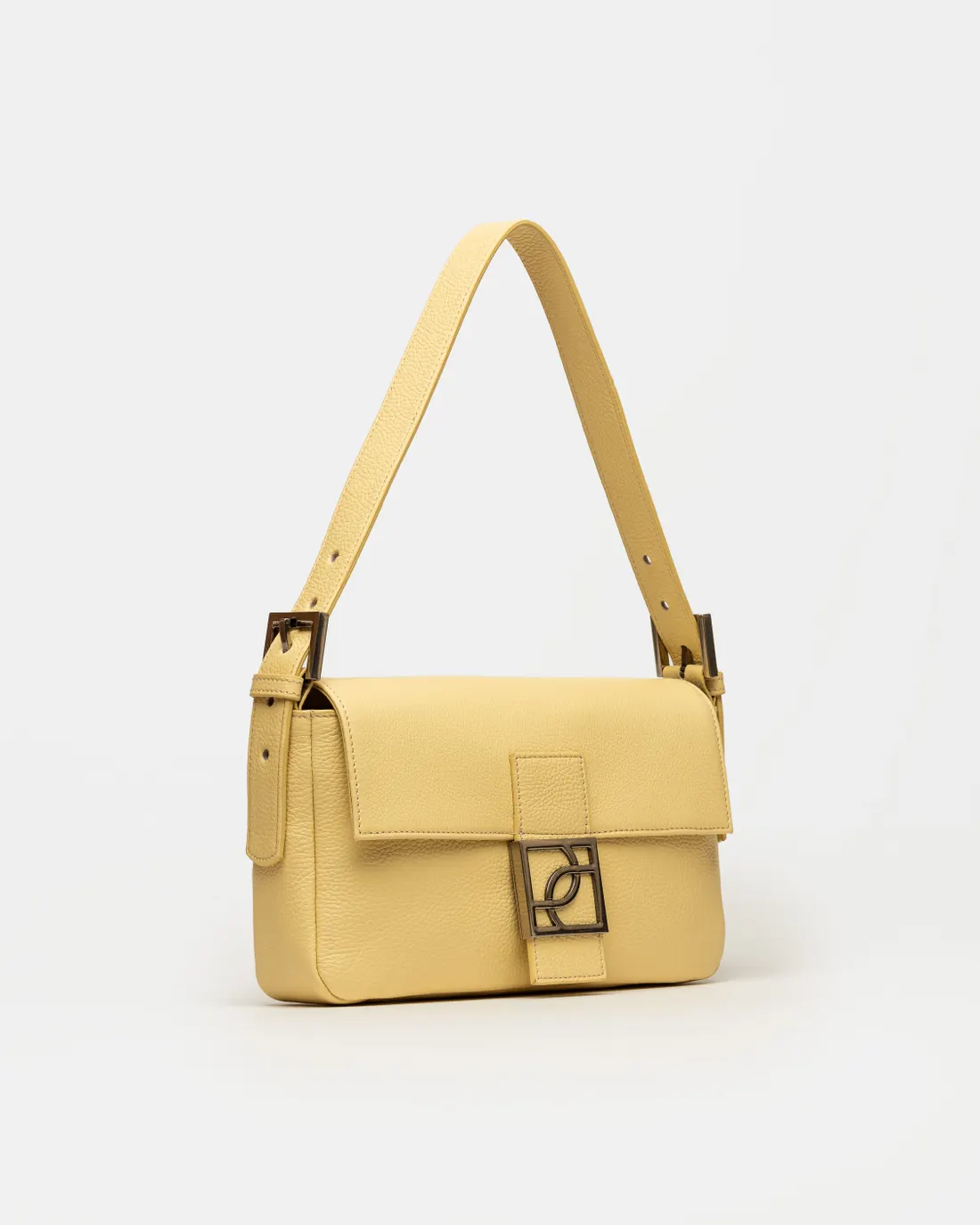 Cartera al hombro Signature en cuero graneado - Imagen 2