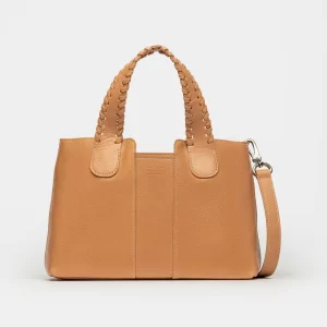 Cartera de mano The Braided en cuero vegetal liso